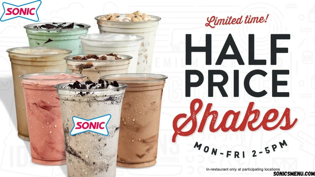sonic discounted shakes