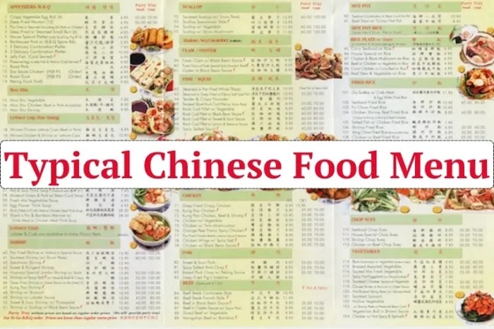 What items are available on the Safeway Chinese Food Menu